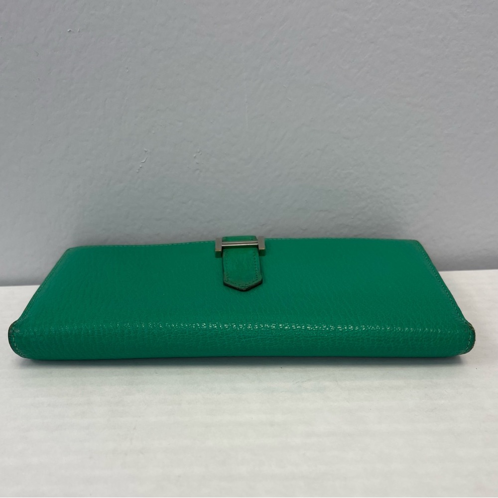 Hermès Bearn Soufflet Wallet in Green Epsom Leather - Preowned - Picture 5 of 15